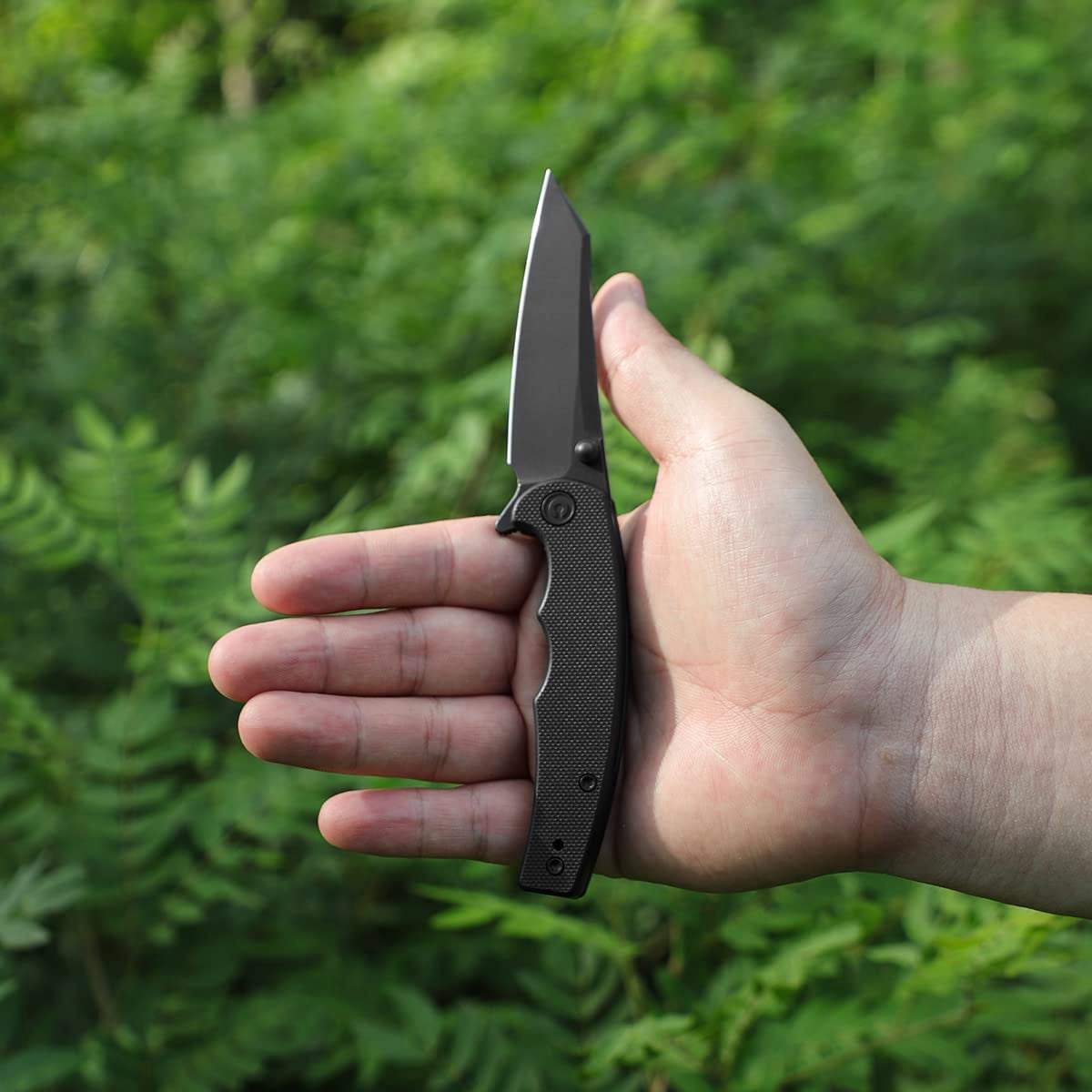 CIVIVI P87 Folder Knife, Kaila Cumings 2.9-in Nitro-V Black Stonewashed Blade Reverse Tanto, G10 Handle with A Thumb Stud Liner Lock Folding Pocket Knife (Black)