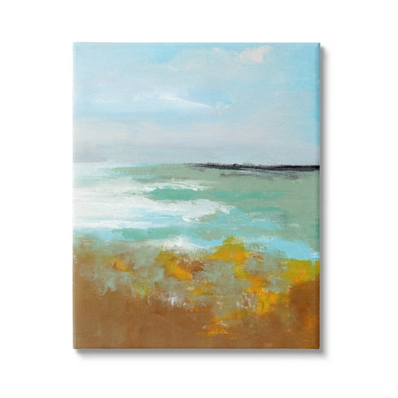 Stupell Industries Modern Distant Ocean Waves Landscape Painting Gallery Wrapped Canvas Print Wall Art, Design by Nikita Jariwala
