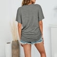 thumbnail image 6 of Womens Summer Tops V Neck Solid Color Short Sleeve Shirts Casual Loose Basics T Shirts, 6 of 9