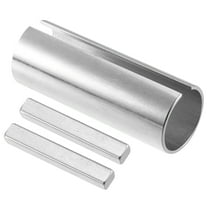 Unique Bargains 1 Set 1" to 9/8" Universal Car Gas Engine Pulley Crank Shaft Sleeve Adapter with Step Key Silver Tone