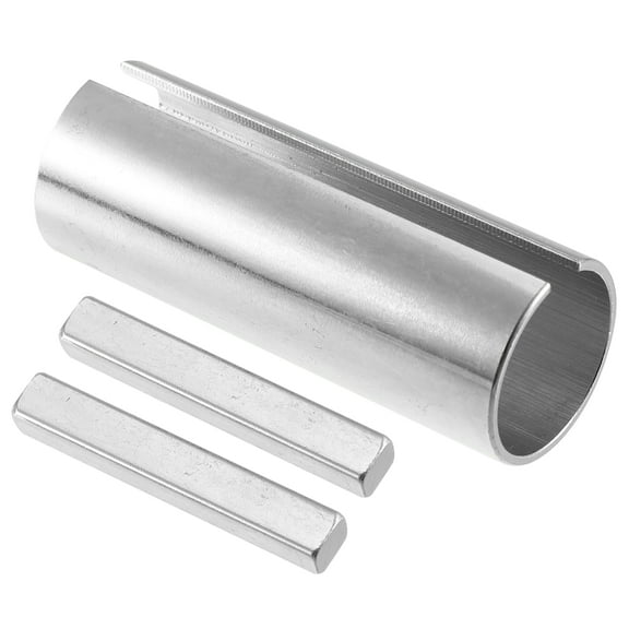 Unique Bargains 1 Set 1" to 9/8" Universal Car Gas Engine Pulley Crank Shaft Sleeve Adapter with Step Key Silver Tone