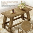 thumbnail image 4 of Finmind 63-Inch Bar Table with Footrest, Rectangular Counter Height Pub Table, Industrial Tall High Top Home Bar Unit for Kitchen, Dining, Working, Rustic Brown, 4 of 8