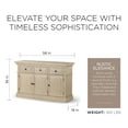 thumbnail image 3 of Maven Lane Theo Traditional Wooden Sideboard in Antiqued White Finish, 3 of 7