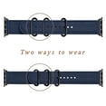 thumbnail image 4 of WFEAGL Apple Watch Band Genuine Leather iWatch Replacement Strap 38mm 40mm Dark Blue/Black, 4 of 9
