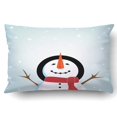 thumbnail image 1 of RYLABLUE Snowman And Snowflake Pillowcase Pillow Cushion Cover 20x30 inch, 1 of 1