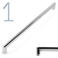 thumbnail image 1 of Koofizo Manija Cuadrada Sólida Para Gabinete De Barra - Tirador Cromado Para Muebles De 10 Pulgadas/256 Mm De Distancia Del Orificio Para Tornillos, 1 Pieza Para Puerta De Armario De Cocina, Dormitori, 1 of 6