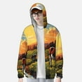 thumbnail image 2 of Balery Oil Painting Style Pasture Cow Sudadera ligera de manga larga con capucha y protección solar UPF 50+ para hombre y mujer, ideal para pesca y running-Medium, 2 of 7
