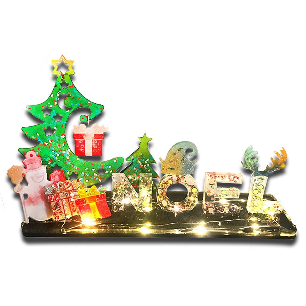 Christmas Tree Numbers Silicone Mold Epoxy Resin Casting Jewelry Tool Making Resin Diy Craft Home Decoration