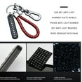 thumbnail image 2 of Car Key Keyring Anti-lost Car steel keychain car Phone Number Steel Buckle Keychain with Braided Rope, Black Red Rope, Silver Buckle, 2 of 7
