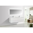thumbnail image 5 of Alma 59 Inch Gloss White Doubel sink Mount Vanity With A integrated Sink, 5 of 6