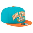 thumbnail image 3 of Men's New Era Aqua/Orange Miami Dolphins Team Establish 9FIFTY Snapback Hat, 3 of 6