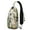 White-52, variant on Romantic Wildflower and Floral Sling Backpack – Breathable Back, Adjustable Strap – Artistic Rose and Peony Garden Design