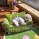 thumbnail image 2 of Cama para perros de ojos grandes de otoño e invierno, cama para gatos, diseño de sofá a rayas, cama para mascotas macarrón, cama ajustable, cama pequeña y mediana, 2 of 4