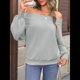 thumbnail image 5 of Sudadera Holgada Informal de Larga con Hombros Descubiertos para Mujer, Estilo Jersey de Otoño Gris XXL, 5 of 8