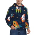 thumbnail image 2 of Lsque Spaceships and Stars Pattern Casual Men's Hoodie,Hooded Sweatshirt with Kangaroo Pocket,Pullover Hoodie-XX-Large, 2 of 7