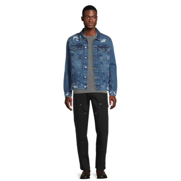 No Boundaries Men s Denim Trucker Jacket Walmart