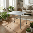 thumbnail image 2 of FurnitureR 34" Square Folding Card Table, Soft PVC Top for Puzzles, Dining & Parties, No Assembly, Grey, 2 of 10