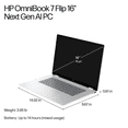 thumbnail image 4 of HP OmniBook 7 Flip Copilot + 2-in-1 Laptop 16.0in Touchscreen IPS WUXGA Display (Intel Ultra 7-258V, 32GB LPDDR5X, 512GB SSD, Active Pen, Backlit KB, Win 11 Home) w/Dockztorm Wireless Mouse, 4 of 7