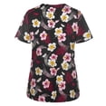 thumbnail image 3 of Lolmot Scrubs for Women Floral Printed Casual Short Sleeve V-Neck Carer Working Uniform Nurse Shirts with Pockets, 3 of 3