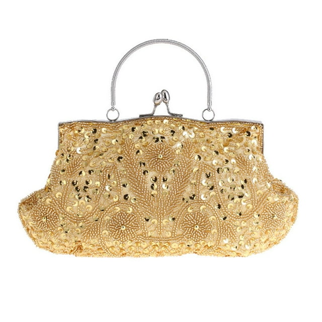 Sac à Main pour Femmes Grande Capacité Design Perlé Sequins Vintage Accessoires de Mode