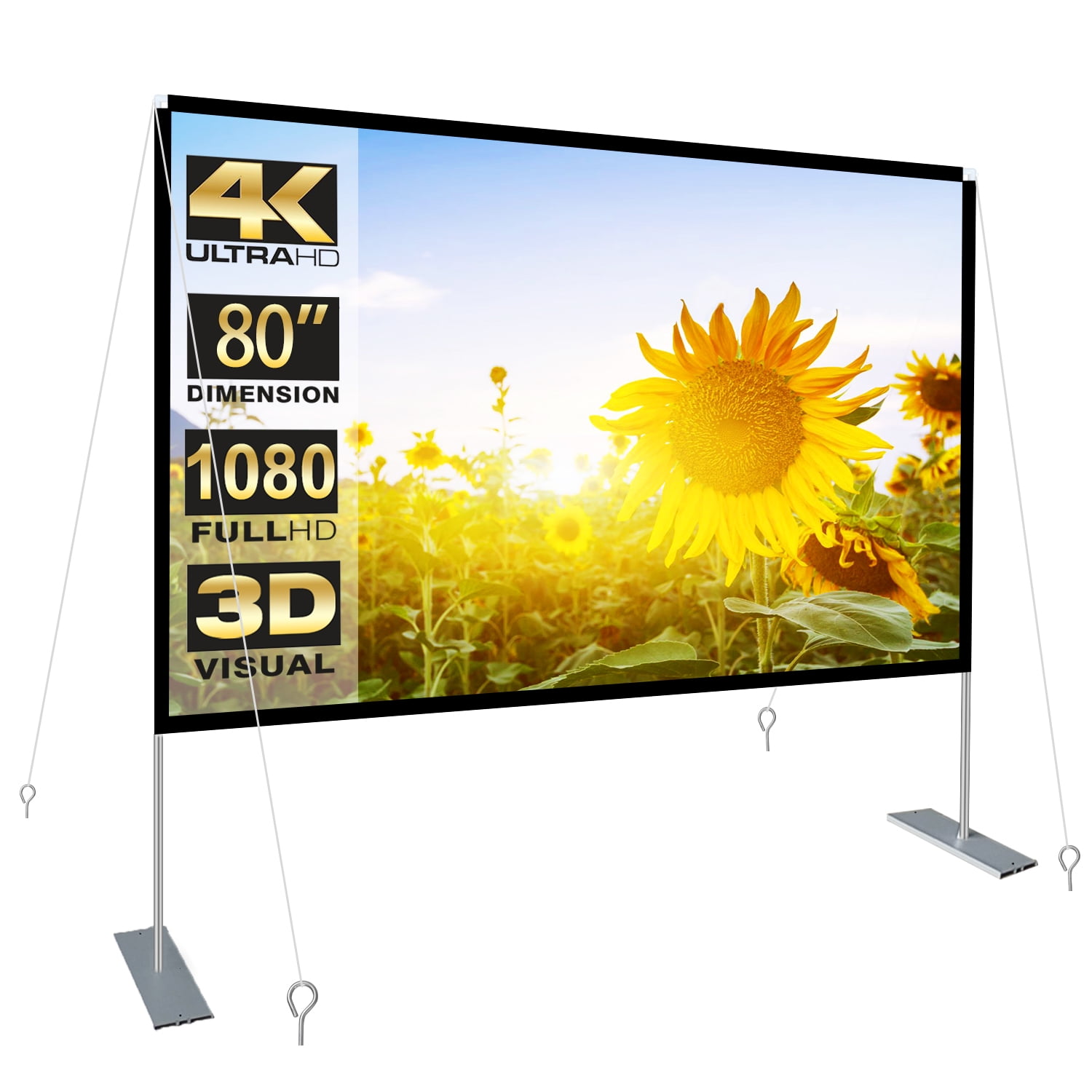 Skerell Deal For 80 Inch Outdoor Projector Screen With Standfoldable