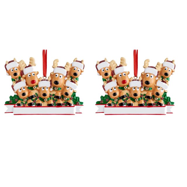 Adorno familiar personalizado para árbol de Navidad, lindo ciervo, vacaciones, regalo de invierno, año, adorno familiar duradero Wmkox8yii fhajkh4506