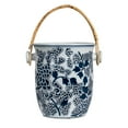 thumbnail image 3 of Creative Co-Op Ceramic Wine Cooler with Bamboo Handles, Blue, 3 of 4