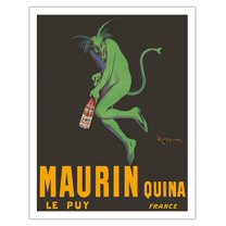 Maurin Quina - Quinina Apéritif - Green Devil - Le Puy France - Vintage Advertising Poster by Leonetto Cappiello c.1906 - Fine Art Matte Paper Print (Unframed) 11x14in