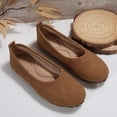 thumbnail image 4 of Flats for Women Dress Shoes: Round Toe Suede Foldable Comfortable Casual Slip On Ballet Loafers for Driving Work 39, 4 of 9