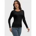 thumbnail image 5 of Womens Long Sleeve Stretch Crew neck T-Shirt Fitted Casual Basic Tops, 5 of 6