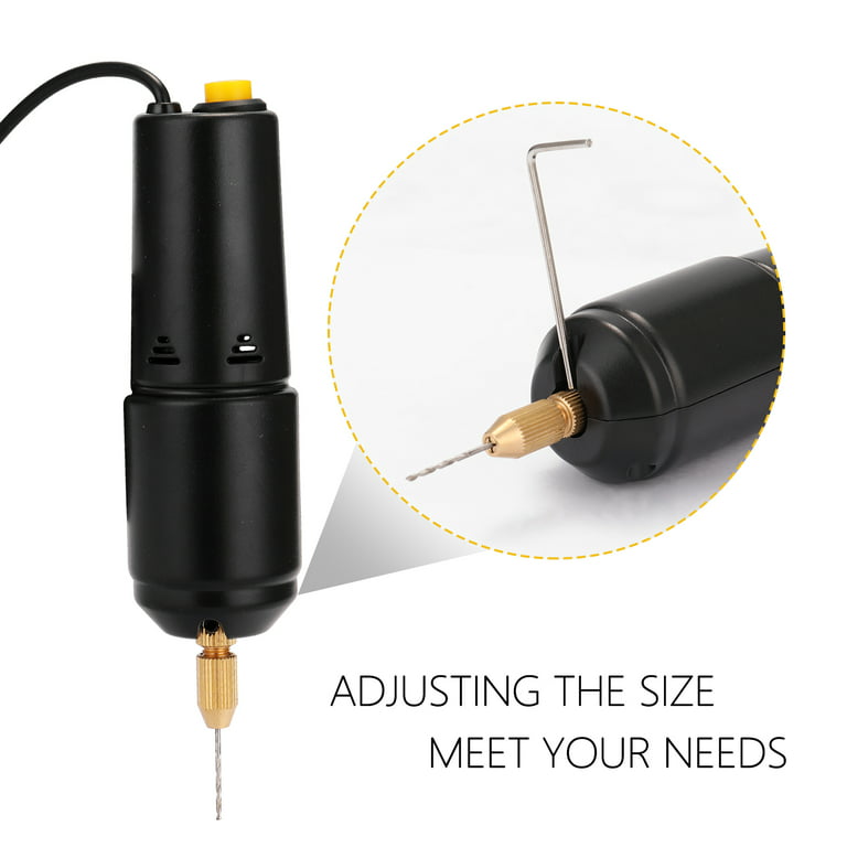 Drill Electric Drill Z-u36 Mini Handheld Electric Drill USB Puncher 5V Power Small Grinding Tool for Jewelry Pearl Resin DIY, Size: One size, Black