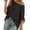 Black, variant on Women's Breathable Hollow Out Knit T-Shirt Casual Round Neck Short Sleeve Top For Daily Beach Wear Oversized T-shirts Short Sleeve Crewneck Casual Tops