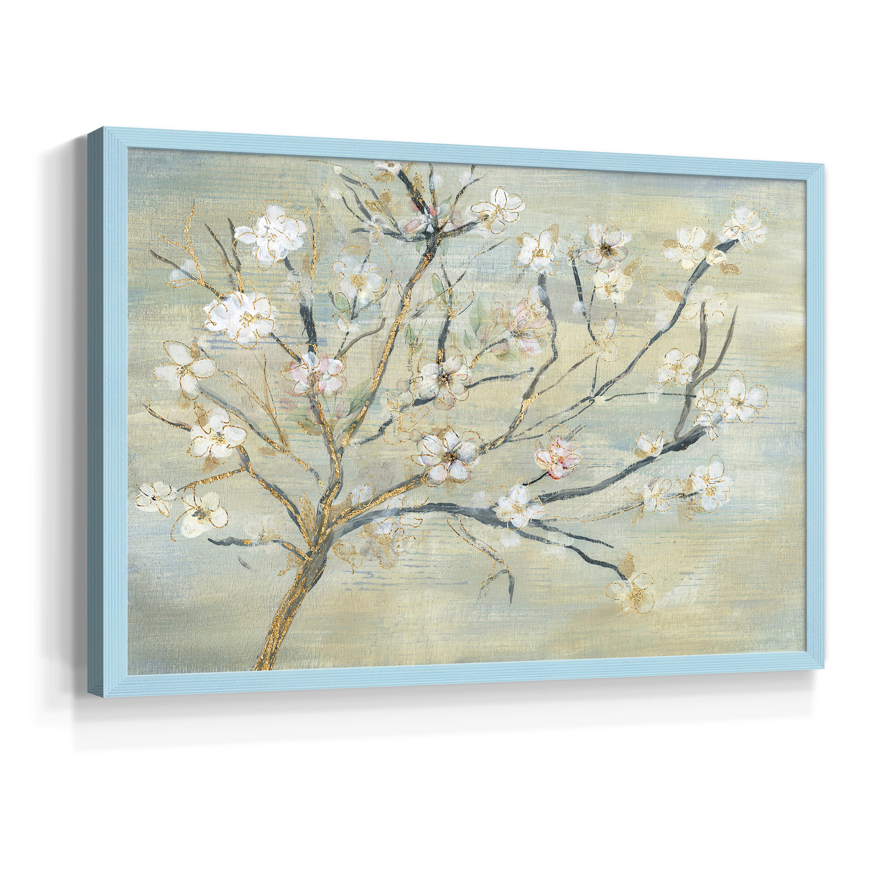Blossoms & Spring Rain by Susan Jill - Restickable Framed Giclée Print