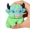 thumbnail image 5 of Sulaicai Highland Cow Squishies, Slow Rising Sensory Fidget Stress Ball for Anxiety Relief, Easter Basket Stuffer Party Favor Gift for Cow Lovers (Green), 5 of 9