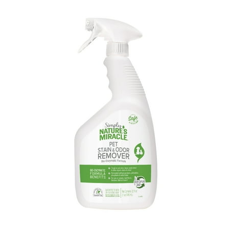 Simply Nature’s Miracle Pet Stain and Odor Remover, Made with 86% Plant-Derived Surfactants, 32 oz