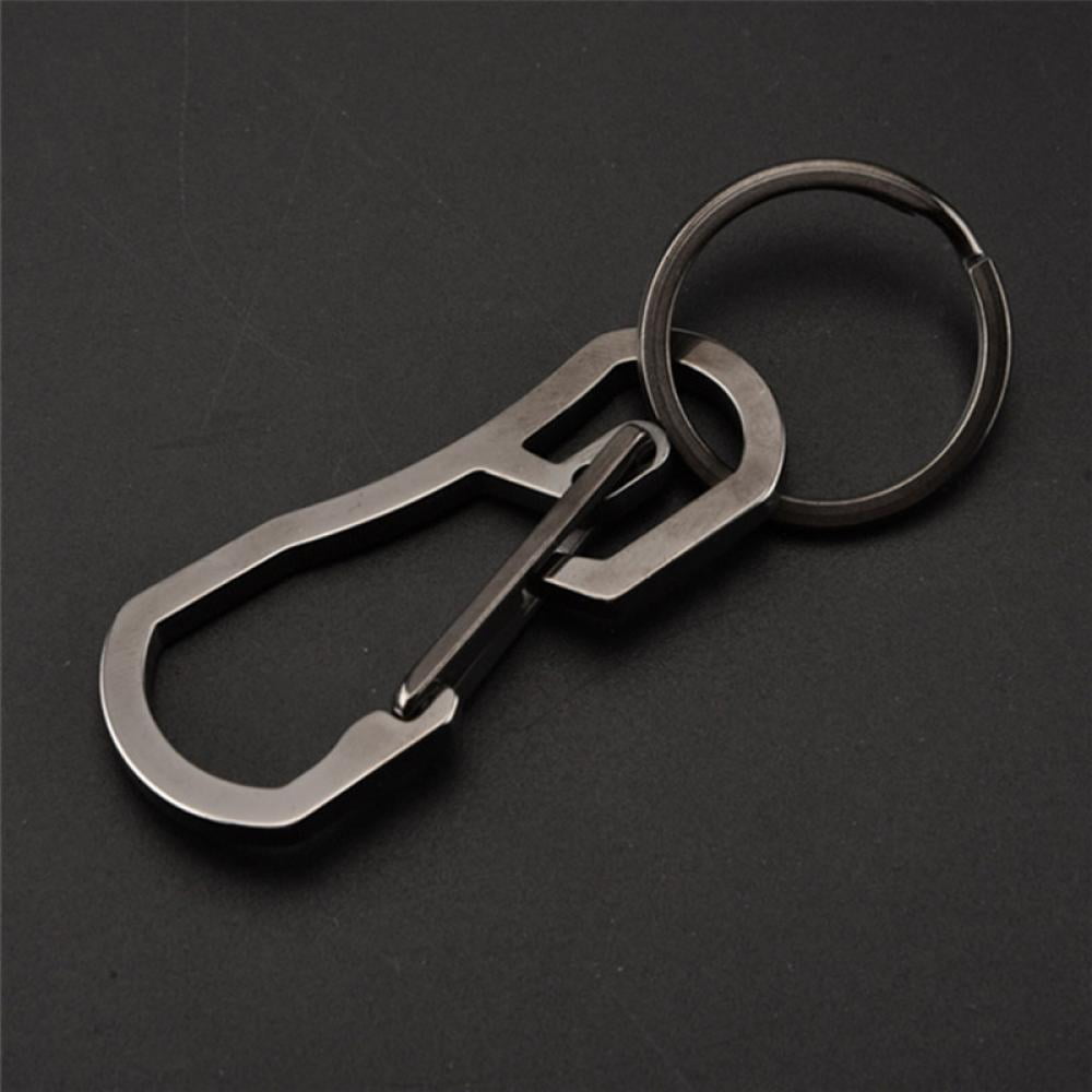 EDC Titanium Keychain, Key Ring, Carabiner w/Ti Split Ring & Brass