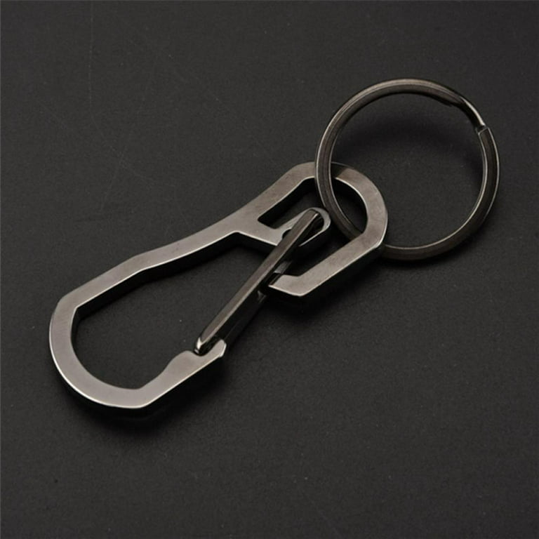 Titanium Carabiner Key Chain Holder Titanium Heavy Duty Carabiner Keychain  EDC Quick Release Hooks With Titanium Key Ring