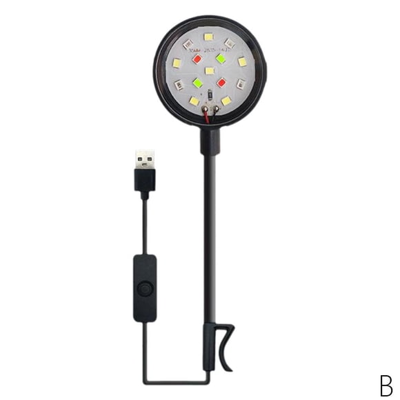 HFLWYWD Lampe d'Aquarium à Pince pour Aquariums de 2-5mm d'Épaisseur, Lampe d'Aquarium Led pour Plantes, Prise USB Réglable à 360 Degrés, Lampe de Remplissage Pliable pour Plantes Aquatiques, Lampe Mobile USB pour Terrarium Ouvert