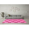 thumbnail image 3 of Ahgly Company Indoor Rectangle Checkered Pink Modern Area Rugs, 5' x 8', 3 of 4