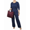 thumbnail image 2 of Women'S 2 Piece Outfits Suit Set Top Flared Pants Sets Business Pantsuits Blue [In Stock] XXXL, 2 of 7
