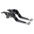 thumbnail image 1 of Palancas de freno y embrague cortas largas para Yamaha TMAX560 2019-2020, palanca de freno ajustable de motocicleta, aleación de aluminio, mango negro con extremo plateado, 1 of 6