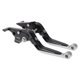 thumbnail image 1 of Palancas de freno y embrague cortas largas para Yamaha TMAX560 2019-2020, palanca de freno ajustable de motocicleta, aleación de aluminio, mango negro con extremo plateado, 1 of 6