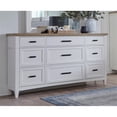thumbnail image 2 of Pemberly Row Contemporary 68"W Bedroom 9 Drawer Dresser in White, 2 of 19