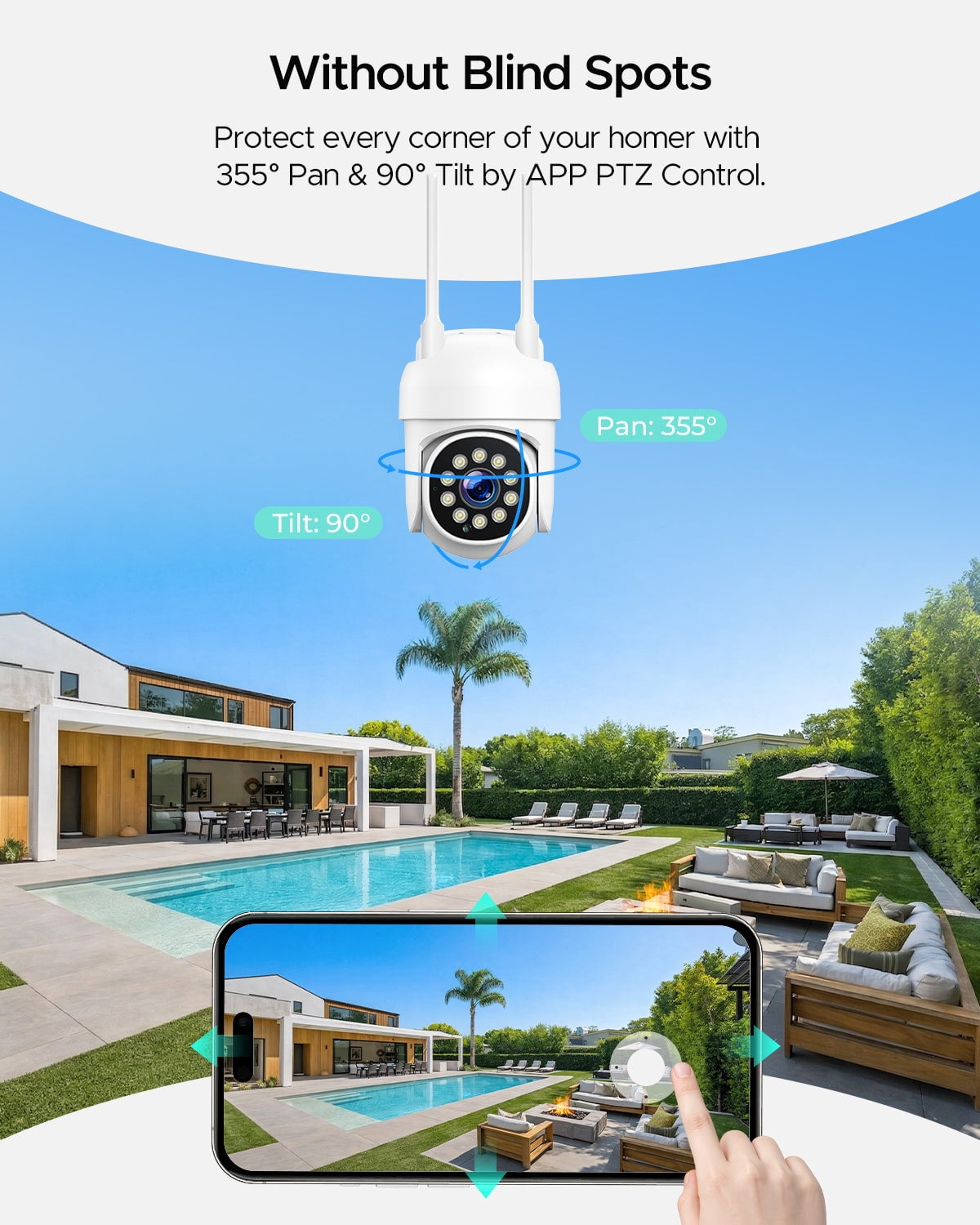 Toguard SC54 16CH Wired Security Camera System CCTV NVR 8Pcs 2MP PTZ Dome Surveillance Cameras HDMI Connector