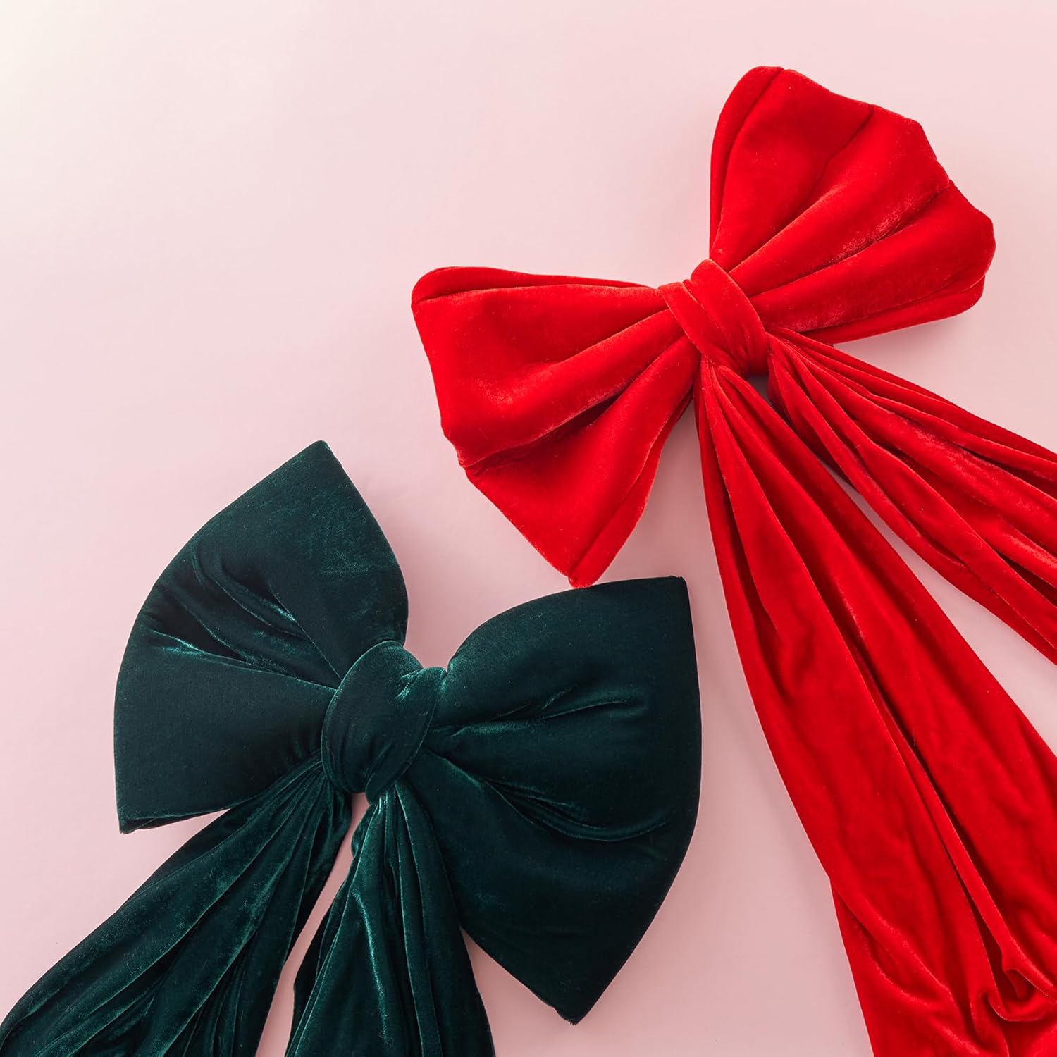 Guvpev Christmas Decorations - Giant Green Xmas Bow - 6FT Oversized Green Velvet Christmas Tree Topper, Christmas Ribbon Gift Bow, Indoor/Outdoor Xmas Decor for Home Wreath/Mantel/Front Door/Wedding