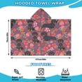 thumbnail image 2 of Dachshund Dog and Flower Floral Hooded Bath Towel，50"x30" for Ages 3 To 12 Kids, Quick Dry Lightweight Soft Microfiber Hood Beach Towel Cover Up for Kids, 2 of 7