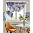 thumbnail image 3 of Waterfall Valances for Windows, Purple Lavender Kitchen Sheer Valance Curtains, Butterfly Flower Abstract Brush Artwork Rod Pocket Elegant Swag Valances for Living Room Bedroom, 47.2"x38.5", 1 Panel, 3 of 8