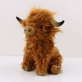 thumbnail image 2 of Realista Highland Cow Plush Toy Brown Presente Navidad para Adultos, 2 of 9