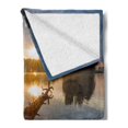 thumbnail image 2 of Driftwood Soft Flannel Fleece Blanket, Natural Theme Landscape of Driftwood and Lake in Poland a Sunny Summer Day, Cozy Plush for Indoor and Outdoor Use, 50" x 60", Blue Grey Yellow, by Ambesonne, 2 of 5