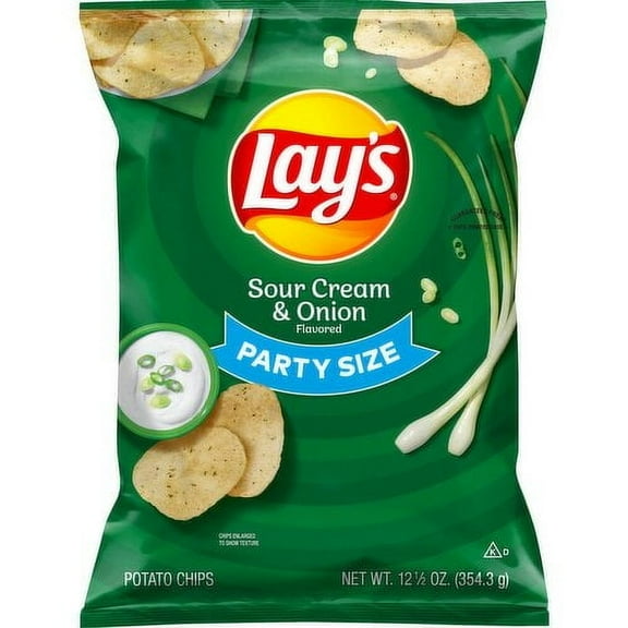 Lay's Sour Cream Onion Flavored Party Size Potato Chips - 12.50oz - Pack of 2